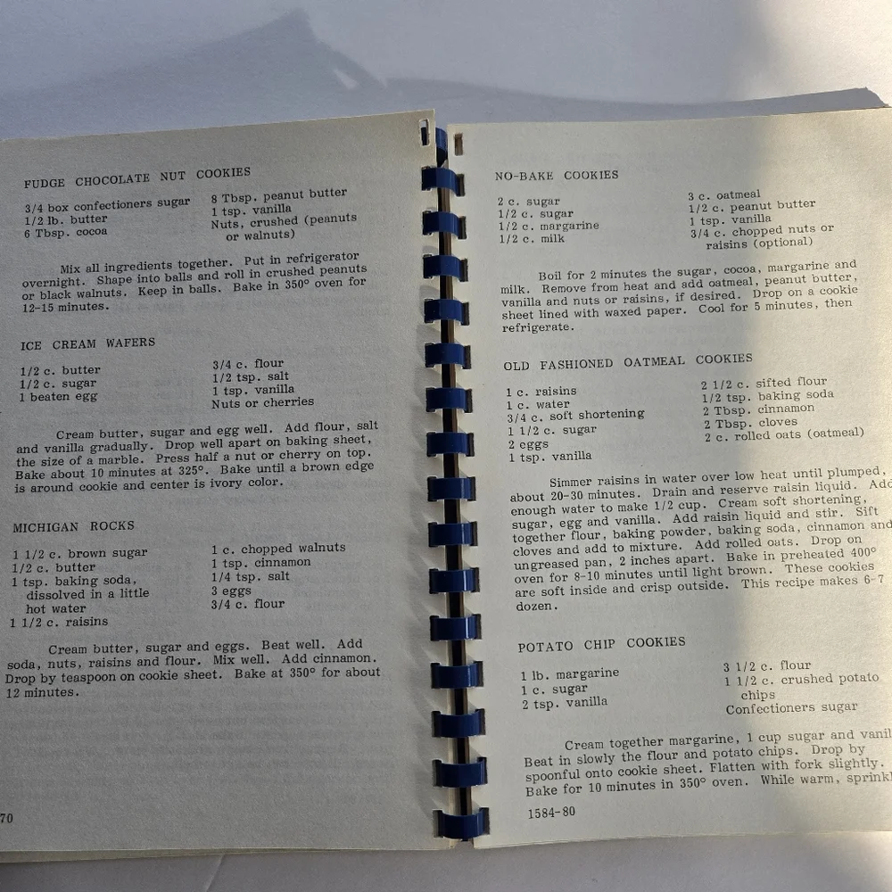 Ledyard Center School Community Vintage Cookbook 1980 Connecticut Spiral Bound